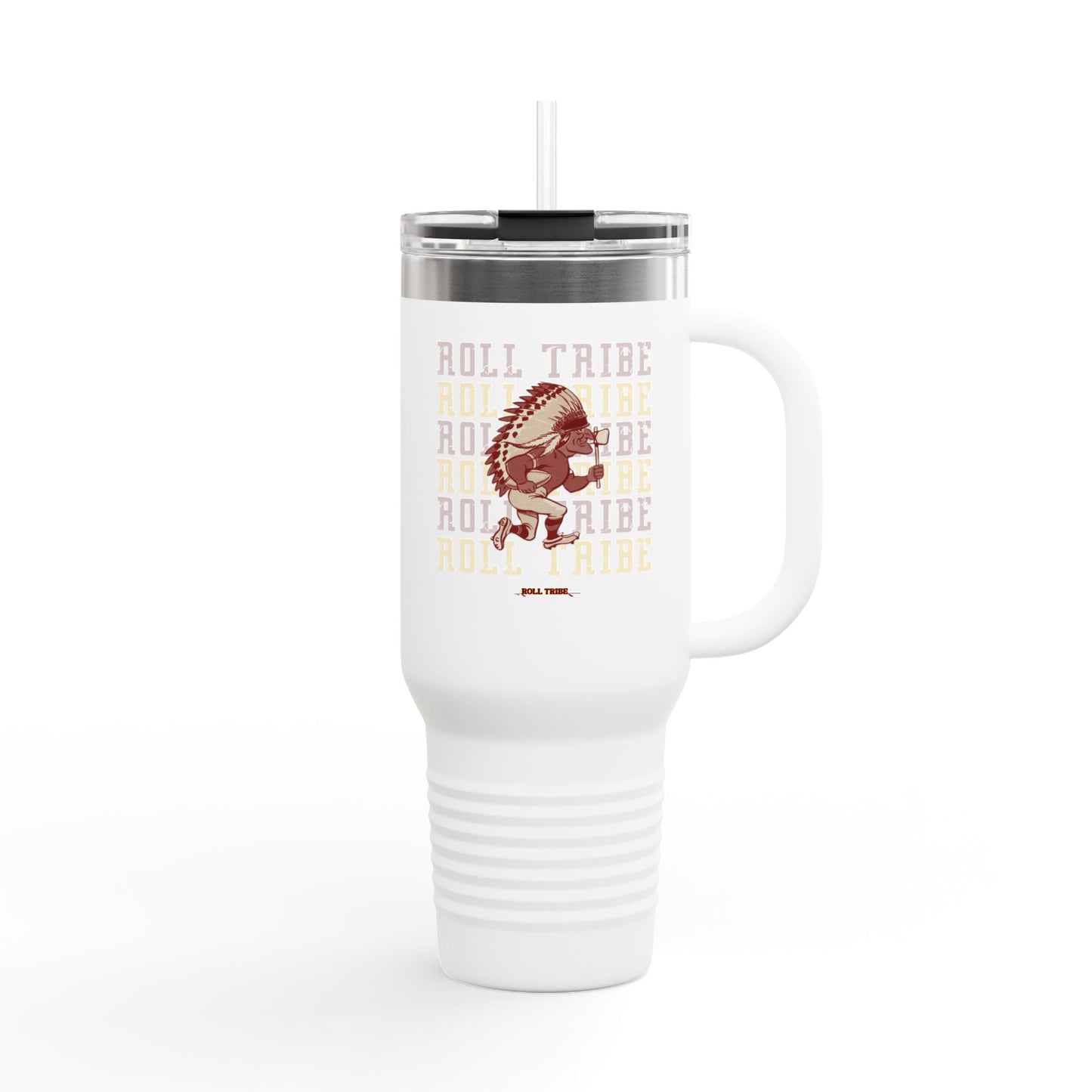 Roll Tribe - Cartoon Indian Insulated Travel Mug - 40oz