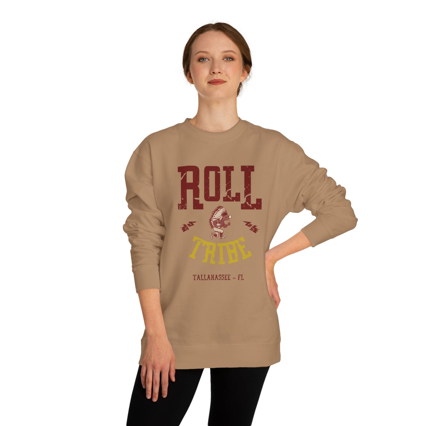 Roll Tribe "Cartoon Indian" Unisex Crew Neck Sweatshirt