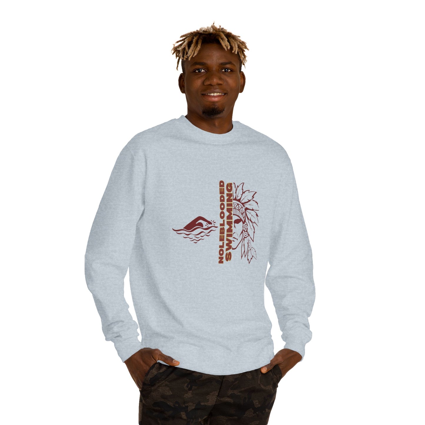 Noleblooded Athletics - Swimming Unisex Double-Sided, Crew Neck Sweatshirt